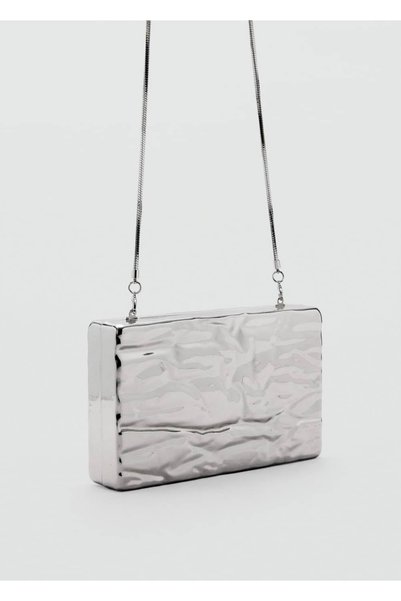 MANGO Woman Dokulu clutch çanta