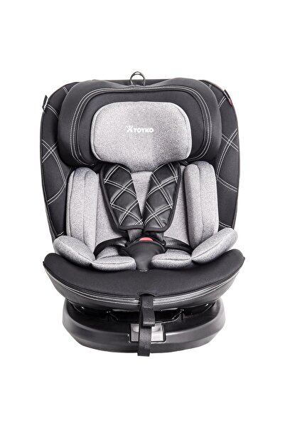 YOYKO Ultimate 360 ° Dönebilir Yatabilir 0-36 Kg Deri Oto Koltuğu ISOFIX/SIP/LATCH Gri