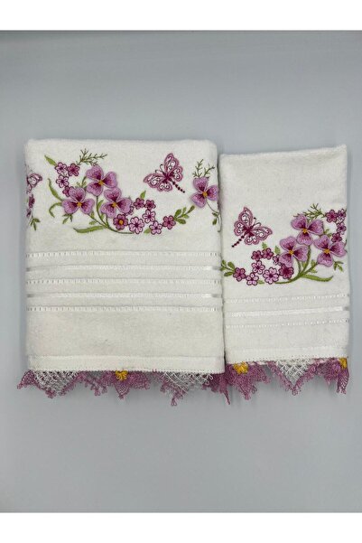 Şatilli Handmade İğne oyalı 3d Nakışlı kadife Analı-kızlı 50x90 yüz&30x50 mut...