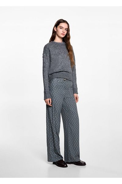 Mango Teen Patterned trousers with straight cut
