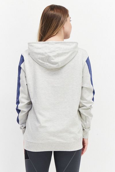 Nautica Women Hooded Embroidered Logo Long Sleeve Sweatshirts, Grey
