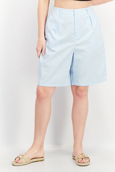 Public Desire Women Solid Basic Shorts, Blue