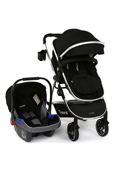 YOYKO City Seyahat Sistem Bebek Arabası 3 In 1 Siyah Silver
