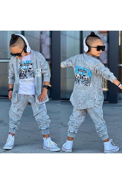 RAPAPA Boy Washed 3 Piece Jacket Suit 2031