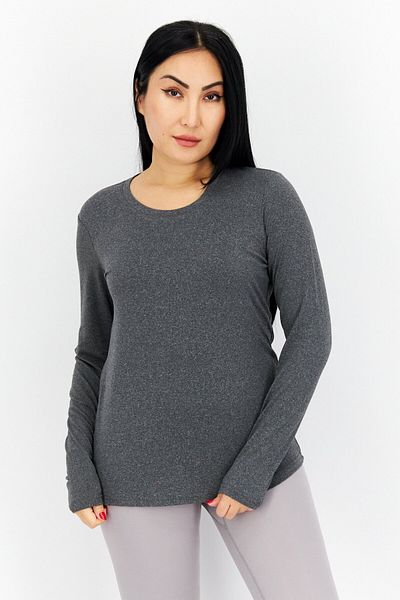 Fit Collective Women Sportswear Fit Long Sleeve Training Top, Charcoal