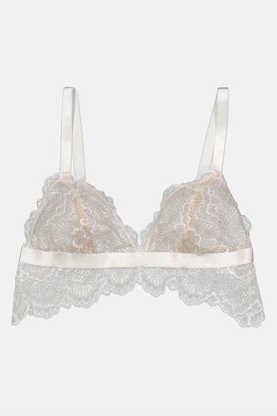 Asos Design Women Non Padded No Wire Rosie Lace Bra, White
