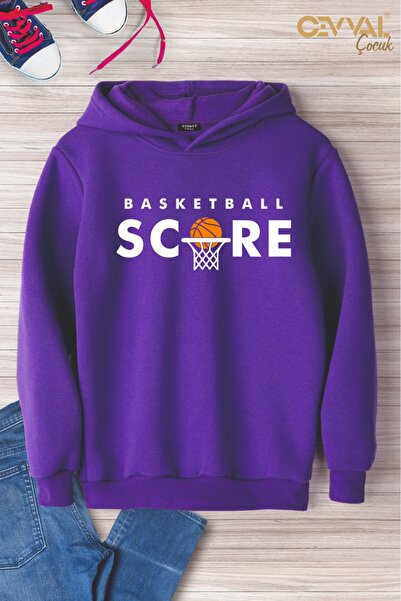 Cevval Printed Cotton Hooded Oversize Children's Sweat Shirt