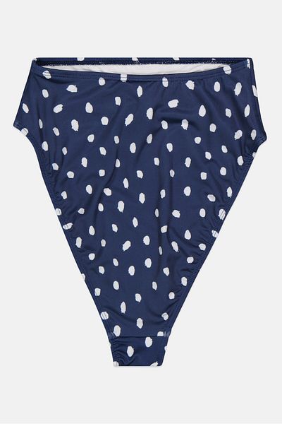 Asos Design Women High Leg High Waist Bikini Bottom, Navy