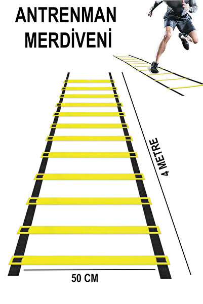 GAZELMANYA Antrenman Merdiveni 4 Metre 10 Çubuklu İdman Merdiveni Zemin Koord...