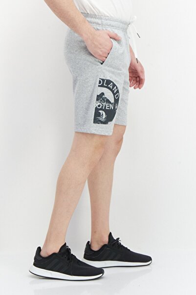 Nordland Men Printed Drawstring Side Pocket Basic Shorts, Light Grey Mel