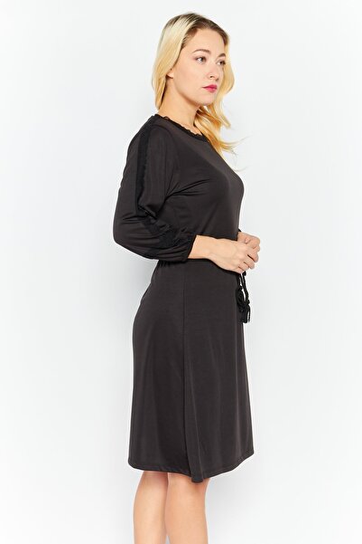 Nautica Women Plain Midi Dress, Black