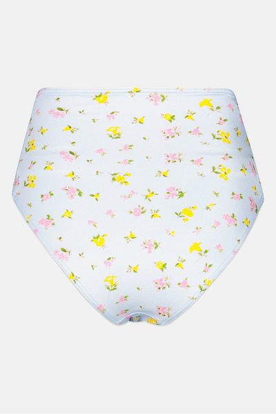 Asos Design Women Floral Pattern High Waist Bottom Bikini, Lavender