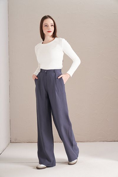 Mevra Dark Indigo Palazzo Trousers
