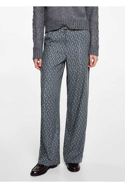 Mango Teen Patterned trousers with straight cut