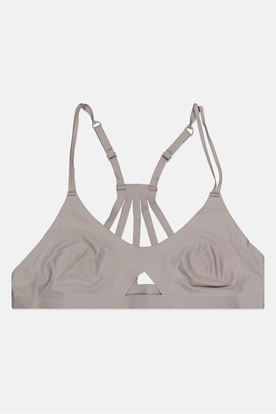 Jojoe Women Solid Non-padded Strappy Bralette, Grey