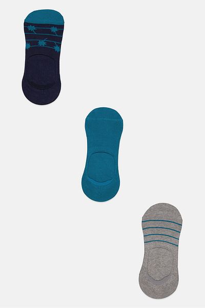 Nordland Men 3 Pair Knitted Invisible Socks, Grey