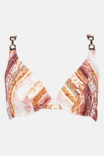 Figleaves Women Non Padded Underwear Snake Print Bikini Top, Multicolor