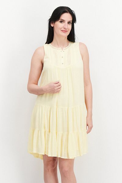 Gentle Fawn Women Embroidered Midi Dress, Yellow