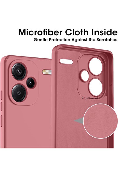 m.tk moveteck حافظة متوافقة مع هاتف Xiaomi Redmi Note 13 Pro+ Plus مع حماية للكاميرا من السيليكون الناعم المخملي غير اللامع