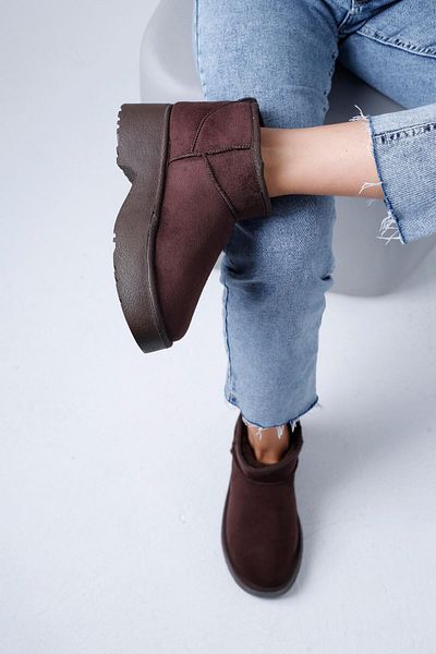 Beyond Brown Suede Boots - High Heel, Ultra Mini, 5 cm Byndum04