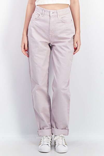 Asos Design بنطلون جينز سادة بقصّة عادية للنساء، أرجواني