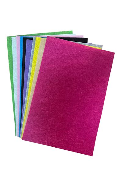 Endüstriyelkesim Felt A4 Colored Felt Mixed 10 Pieces
