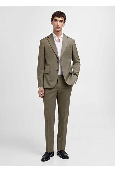 MANGO Man 100% Unprocessed Wool Slim Fitting Trousers