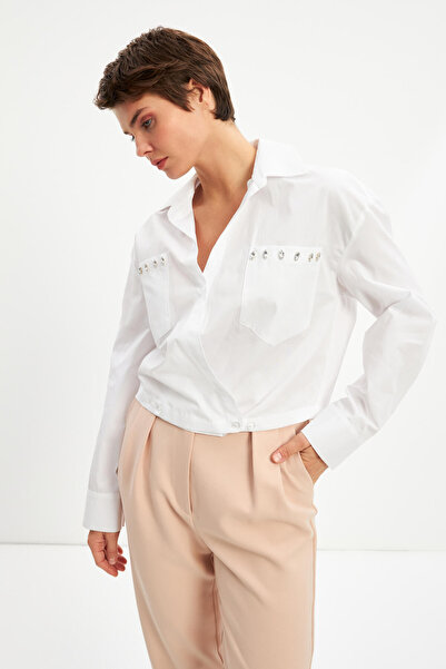 STELLA PULVIS Bluză albă cu două piepte Stone Crop