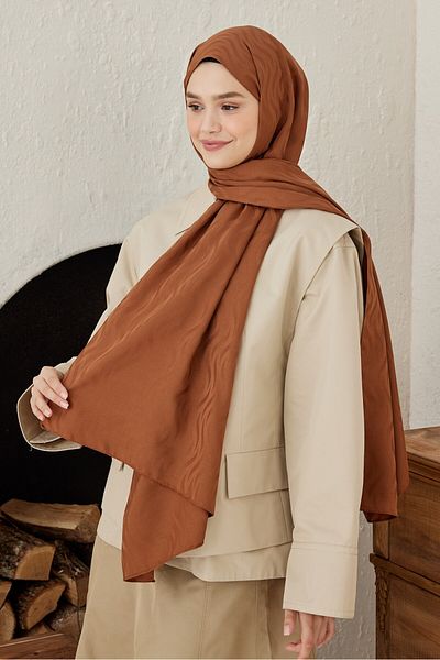 Modakaşmir Silky Jacquard Series Shawl with Welle Pattern