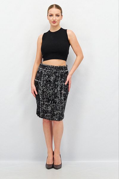 Couture Made For Vero Moda Women Embellished Mini Skirt, Black
