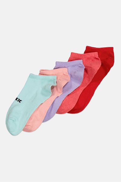 RBX Women 10 Pairs Ankle Plain Socks, Pink