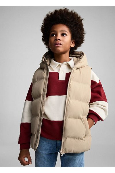 MANGO Kids Steppweste mit Kapuze