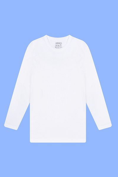 Arma Yıldız 2-Piece Boy's Long Sleeve Undershirt T-Shirt White Badi 100% Cotton