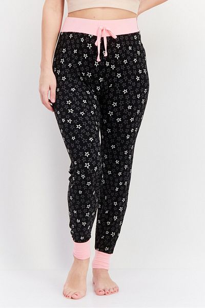 French Affair Women Allover Print Drawstring Pajamas, Black