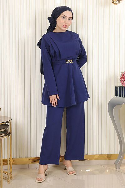 Modamihram Anzug mit Kettengürtel Indigo 18001