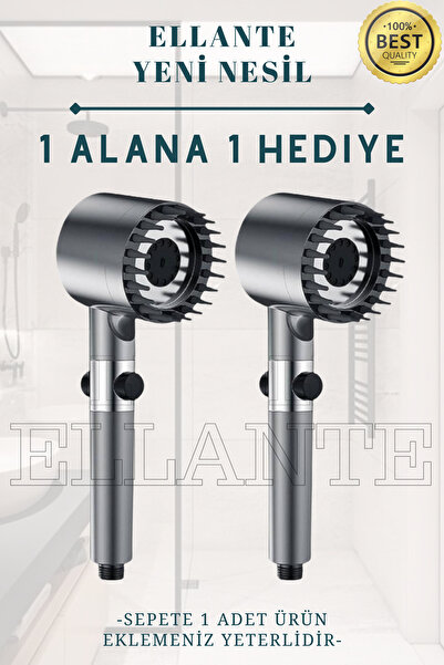 ellante Masajlı Çok Fonksiyonlu Ayarlanabilir Filtreli Arıtmalı Duş Başlığı 1 ALANA 1 HEDİYE