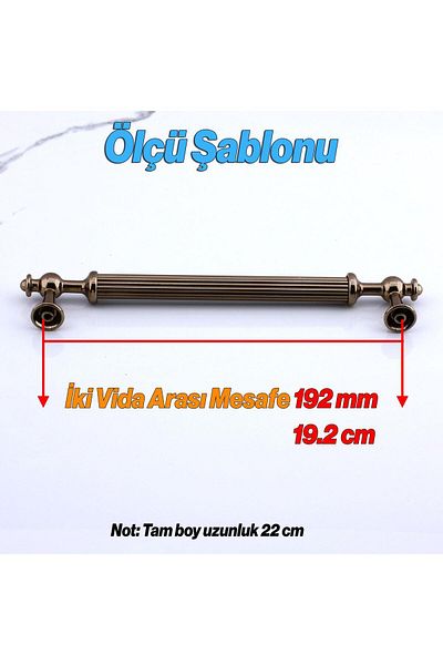 Badem10 Generation Striped Bronze Metal 192 mm Furniture Kitchen Drawer Cabinet Wardrobe Handle Handle Handles