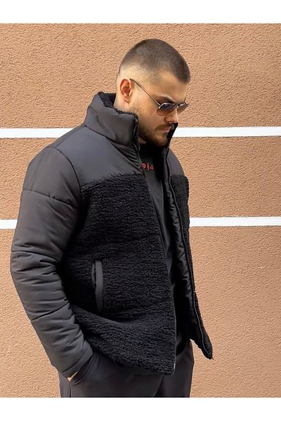 STONCS ΑΝΔΡΙΚΟ ΜΑΥΡΟ ΠΛΟΥΖ ΠΑΛΤΟ ΚΑΜΠΟΥ