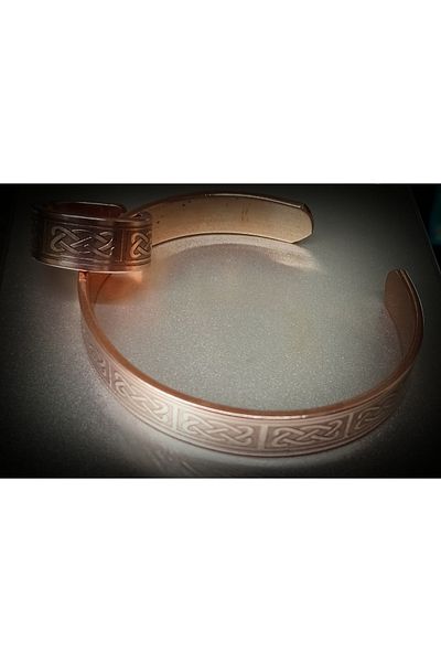 DA Cooper Design Copper Bracelet Celtic Heart Symbol Copper Bracelet - Ring Set 45 Gr