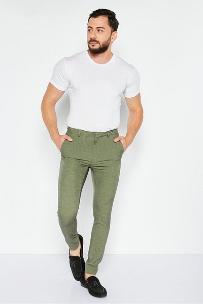 Asos Design Men Super Skinny Heather Dress Pants, Olive