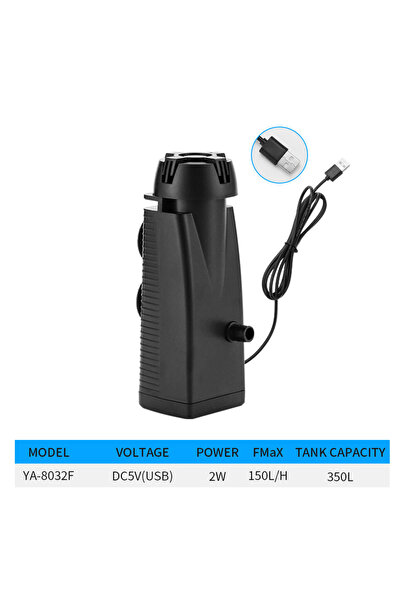 Choice فلتر غشائي لإزالة الزيوت بقوة 2 واط يعمل بمنفذ USB، مناسب لأحواض السمك...