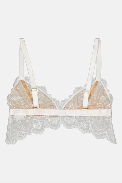 Asos Design Women Non Padded No Wire Rosie Lace Bra, White