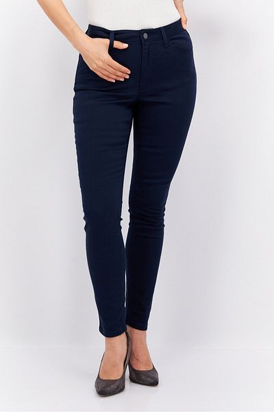 Market And Spruce Women Skinny Fit High Rise Solid Chino Pant, Navy