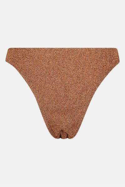 South Beach Women Metallic Bikini Bottom, Rose Gold