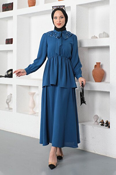 Modamihram Szoknya öltöny gyöngyökkel Indigo 19900