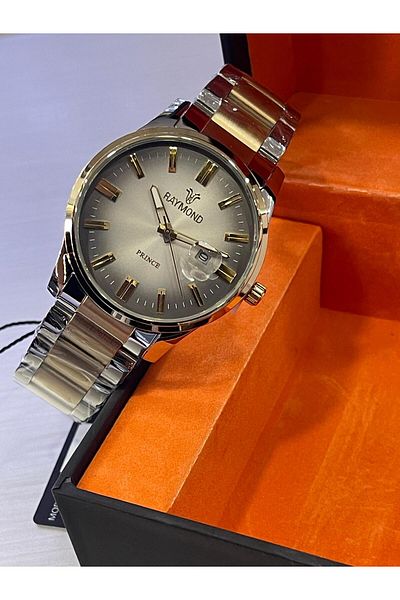 Raymond Raymon Double Color Steel Band Men's Wrist Watch