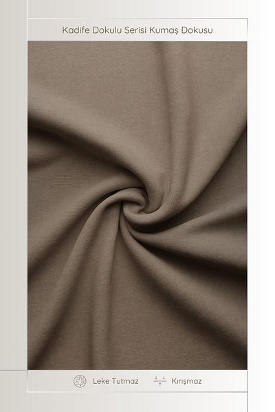 MARİTSA 6-Piece American Serve - Velvet Textured Light Coffee Series, Dart Free (Stain-Free and Anti-Wrinkle) 35X45Cm