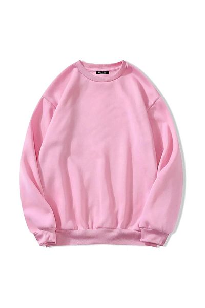 SOFTWAY ΡΟΖ Unisex Oversize Rose Love εμπριμέ φούτερ - Crew Neck