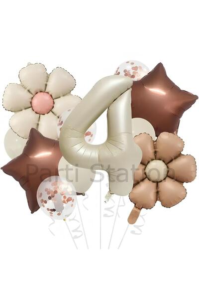 Parti Station مجموعة بالونات ريترو كولور ديزي كونسبت لعمر 4 سنوات، مجموعة بال...