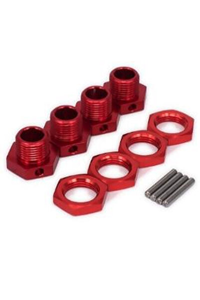 Choice محول صواميل عجلات سداسية من الألومنيوم YSIDO مقاس 17 مم، أحمر اللون، 4...